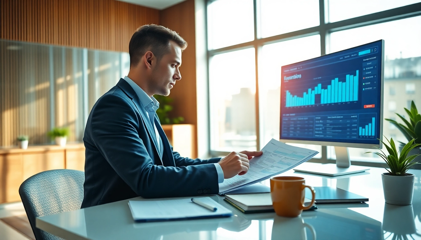 Facilitate Monthly Accounting Services with a professional accountant analyzing financial documents.